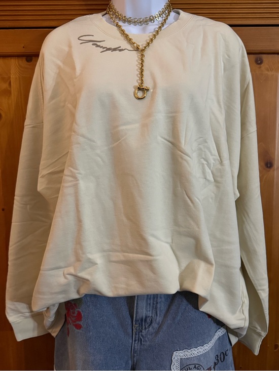YoungLA Tops - YoungLA Oversized Cream Crewneck Sweatshirt Size Large NWT